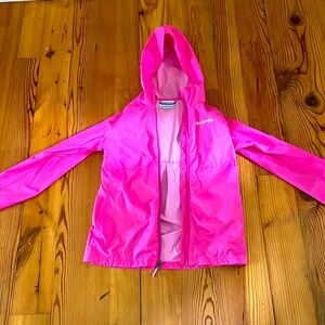 Columbia,pink rain jacket,YM